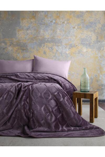 Apricitas HOME Pătură dublă Mercy cu model embosat cu prună