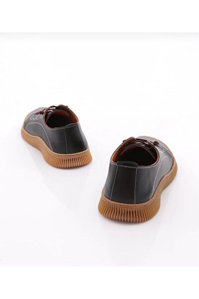 Sporline Brown Lace-Up Black Women's Shoes