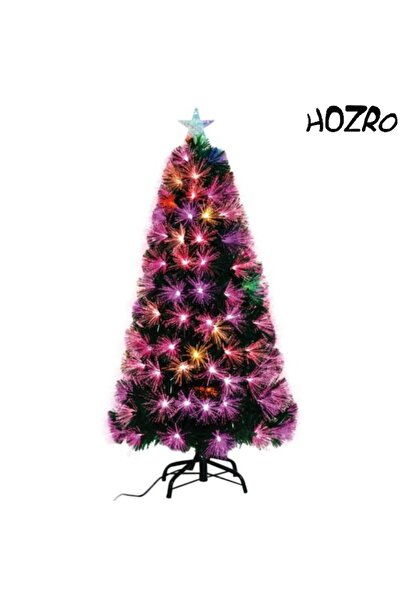 HOZRO Artificial Christmas Tree, 180 cm, pink warm LED, star topper, metal stand