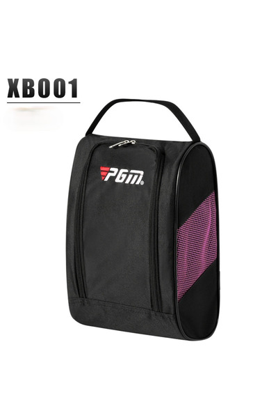 PGM حقيبة أحذية جولف صغيرة محمولة باللون الأسود والوردي وحقائب حمل من النايلو...