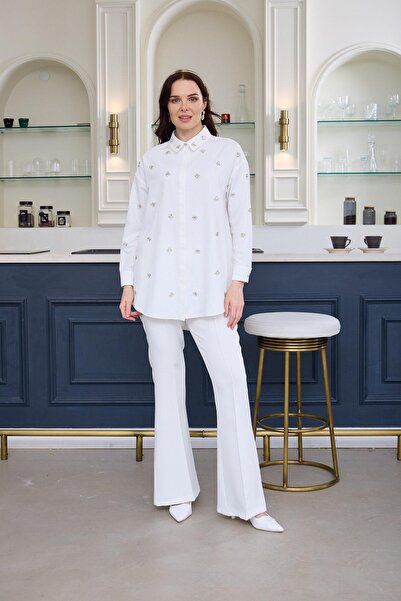 Moodbasic YENİ KADIN DAĞINIK TAŞLI GÖMLEK MA11.03