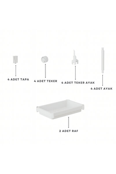 HOMİNG 2-Tier Rolling Multi-Purpose Bathroom & Kitchen Organizer Shelf