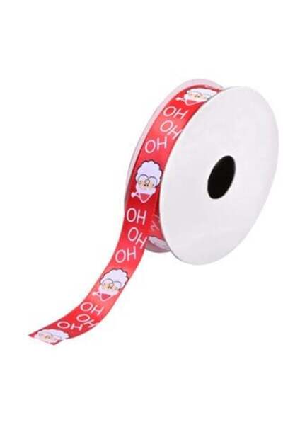 SHOPIENS Декоративна панделка за коледна елха Червен Дядо Коледа - 5 м x 15 мм