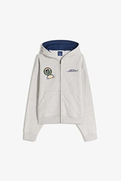 Bershka Disney desenli crop fermuarlı sweatshirt