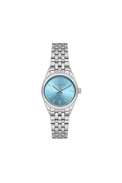 U.S. Polo Assn. Novelties Blue Dial Silver Stainless Steel Bracelet Analog Watch for Women 28mm