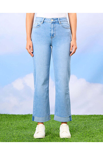 REDTAG Women Blue Straight Fit Jeans