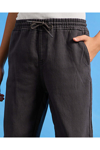 REDTAG Senior Boys Charcoal Denim Joggers
