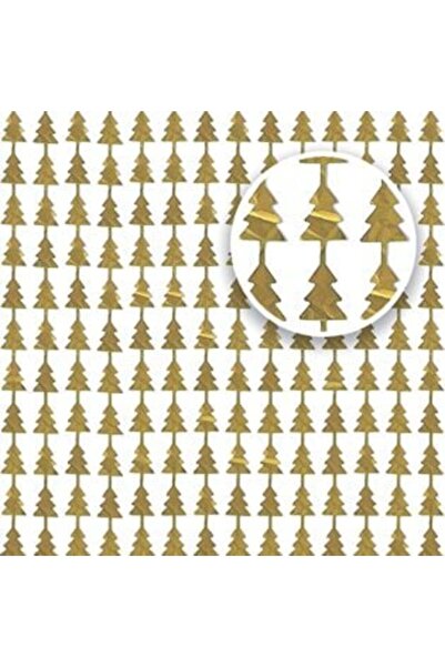 SHOPIENS Cortină decorativă pentru petrecerea de Crăciun - brazi cu folie aur...