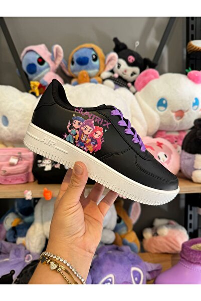 MECH BUTİK K-Pop Demon Hunter Huntrix Білі кросівки зі шнурівками та принтом