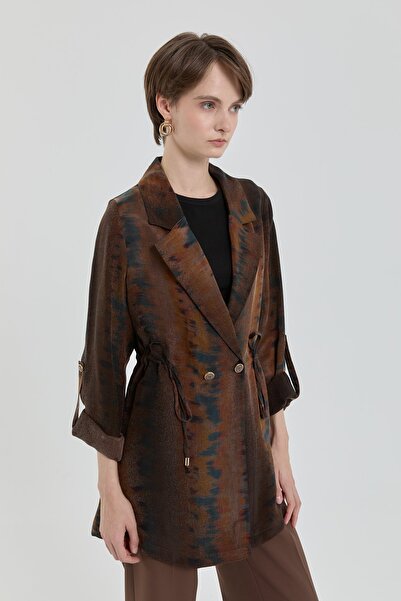 Nihan Kruvaze Cupra Ceket Kahve