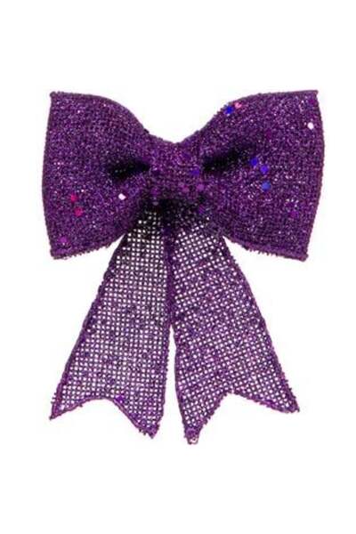 SHOPIENS Fundă decorativă de Crăciun violet cu sclipici 13 cm