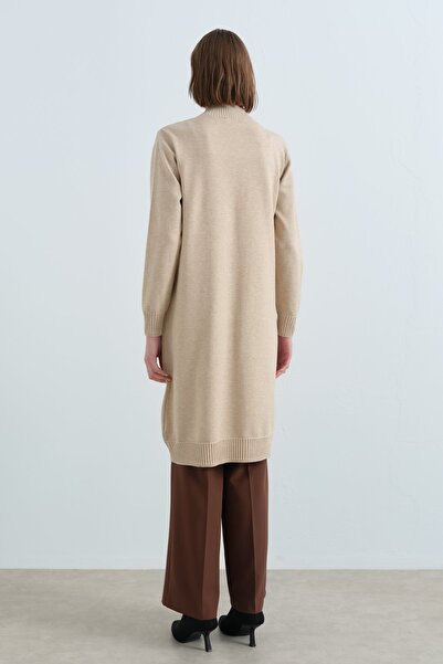 Nihan Tek Tarafı Payet Desenli Triko Elbise Haki