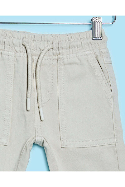 REDTAG Infant Boys Beige Color Denim Joggers