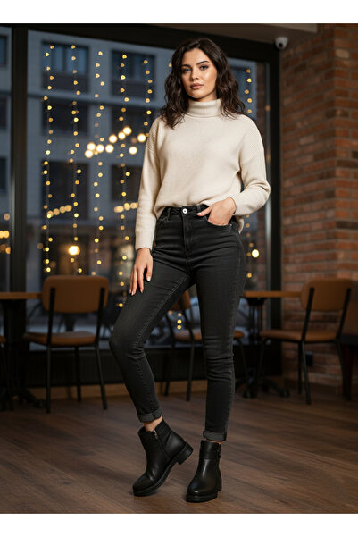 Pierre Cardin 910 Γυναικείες μπότες με λεπτομέρεια λογότυπου και φερμουάρ