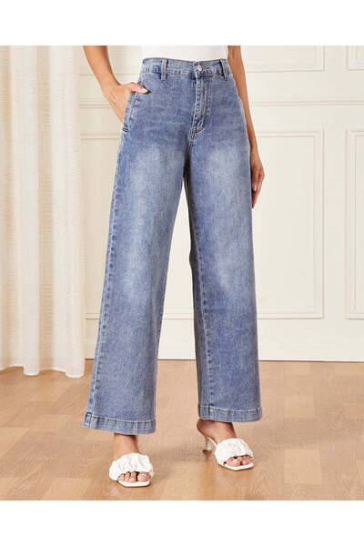 REDTAG Women Blue Wide Leg Jeans