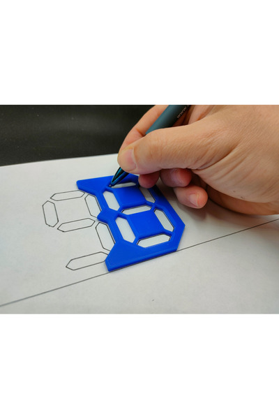 fly3d Alfanumerik Yazı Şablonu 3'lü Ebat