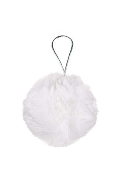 SHOPIENS Ornament de Crăciun pentru brad, glob din blană albă Ø8 cm