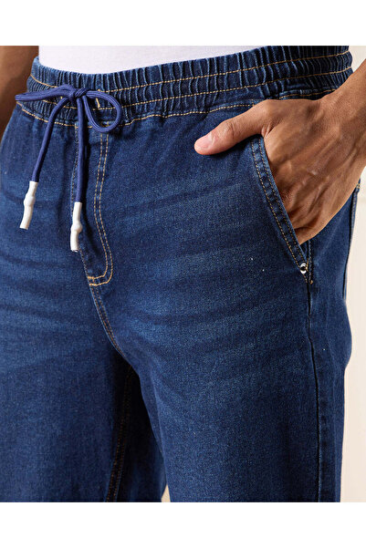 REDTAG Men Navy Plain Basic Jogger