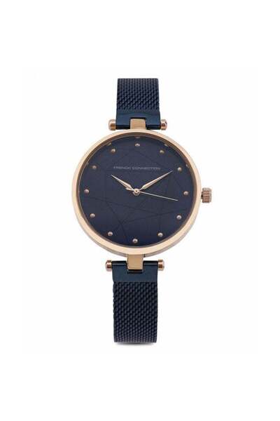 French Connection 35.5mm Women's Quartz Watch with Blue Dial