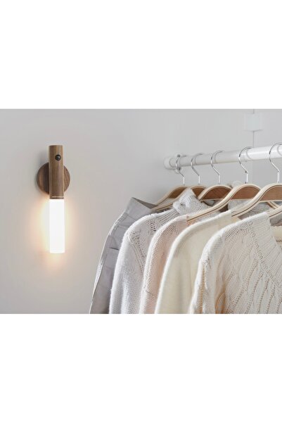 ambrasmart Smart Indoor Lamp with Motion Sensor, Black Walnut, Warm Light