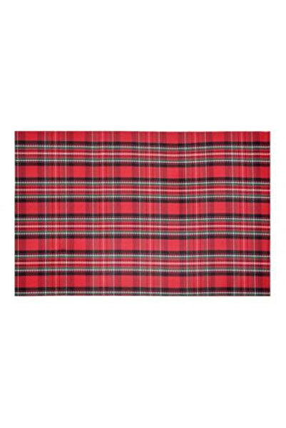 SHOPIENS PVC Plate Placemat - Red Checkered Christmas, 45 x 30 cm