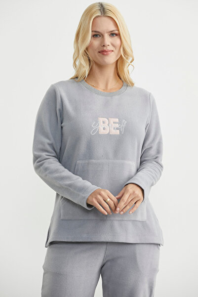 Sementa Kangaroo Pocket Fleece Pajama Set - Gray