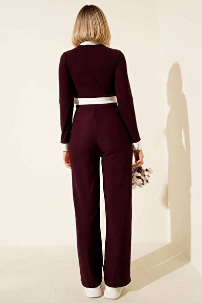 CİDDE Set confortabil cu secțiuni pentru femei, din material textil, cu dungi laterale