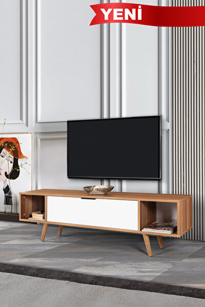 Evmo Home 3626 Mesir 160 Cm ( AHŞAP AYAKLI , METAL KULPLU ) TV Ünitesi , Söğü...
