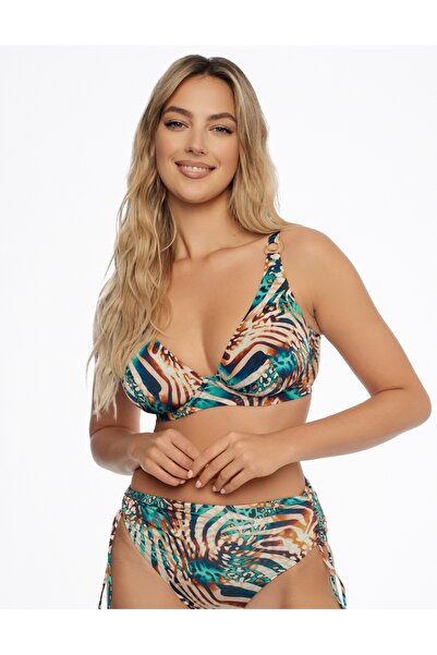 ESOTIQ Women's Bikini Top Soft Bra Triangle Design Underwired Classic Smooth Golden Details | Deliciosa