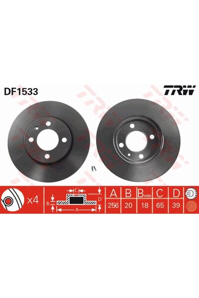 OEM Disc frana fata VW Lupo 1999-2005, TRW DF1533