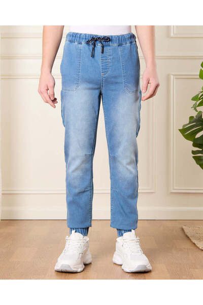 REDTAG Senior Boys Blue Pull On Joggers