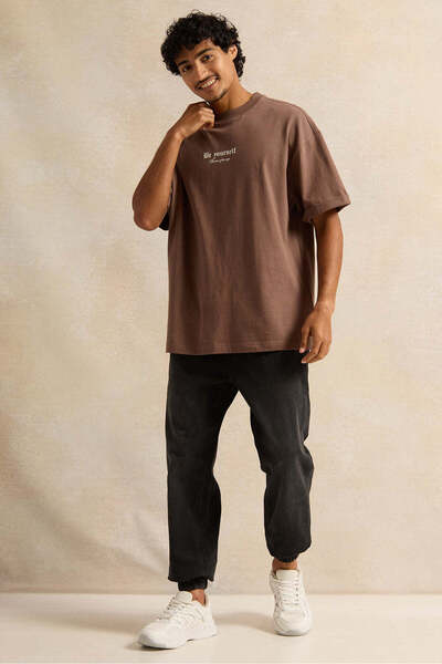 REDTAG Men Black Jogger Fit Denim Jeans