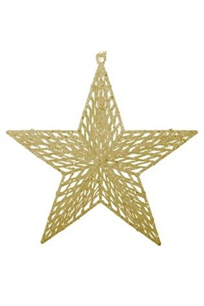 SHOPIENS Christmas Tree Ornament - Beige Glitter Star 18 cm