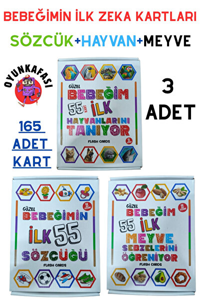 OYUNKAFASI 3'lü Eğitim Seti ( İLK 55 Sözcük + İLK 55 Hayvan + Ilk 55 Sebze Me...