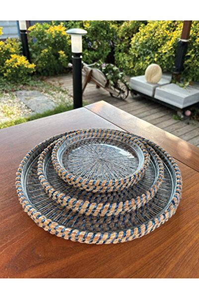Home Inn Home Textile Handmade Wicker Look Serving & Presentation Set of 3 – Stylish Presentation and Decor Product