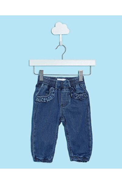 REDTAG Infant Girls Navy Denim Jogger