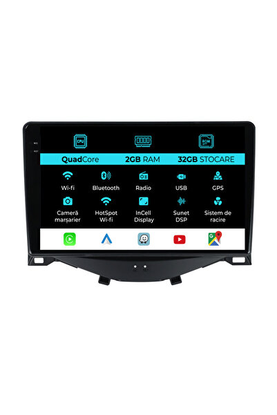 OEM Navigatie Dedicata Peugeot 10 Citroen C1 Toyota Aygo (2014 - 2022), 9Inch...