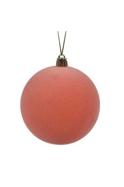 SHOPIENS Ornament de Crăciun pentru brad - Globă roz din catifea Ø8 cm