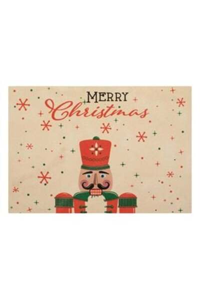 SHOPIENS Beige Plate Mat with Nutcracker Print 41 x 30 cm