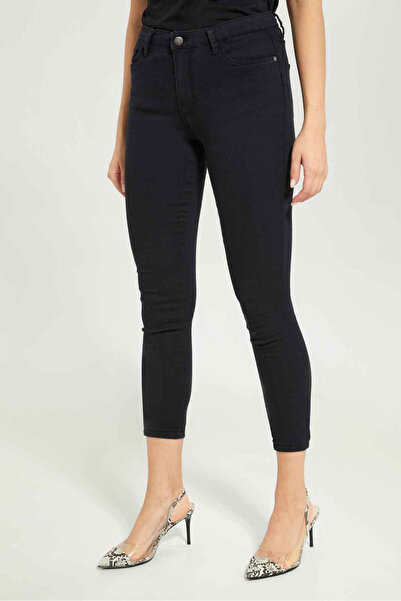 REDTAG Black Skinny Mid Waist Jeans