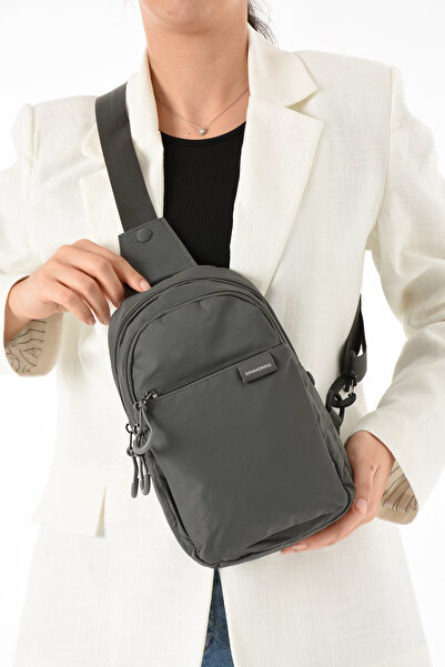 EG-BAGSS Sanmorris 6004Unisex Suya Dayanıklı Çapraz Askılı Çok Gözlü Fermuarlı Bel Ve Göğüs Çantası