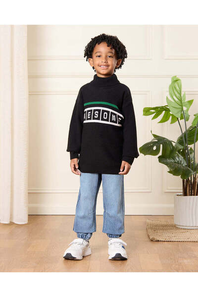 REDTAG Boys Blue Dotted Pull-on Jeans