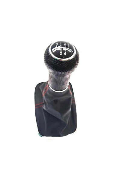 OEM Manson schimbator cu nuca compatibil VW Golf 4 5 viteze, cusatura rosie s...