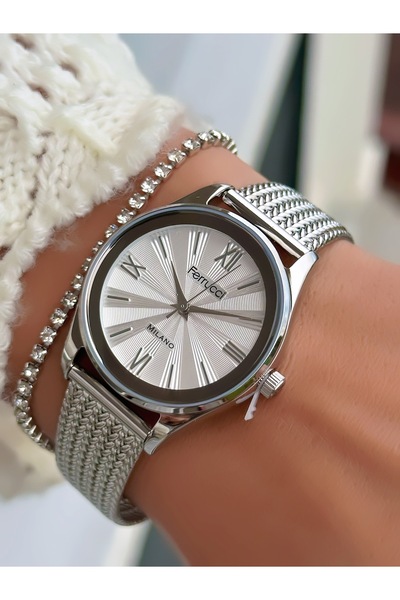Ferrucci ÇELİK HASIR KORDON KADIN KOL SAATİ 3 ATM SU GEÇİRMEZ 2 YIL GARANTİLİ+BİLEKLİK HEDİYELİ