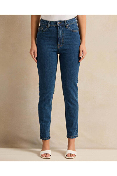 REDTAG Women Blue Mom Fit Jeans