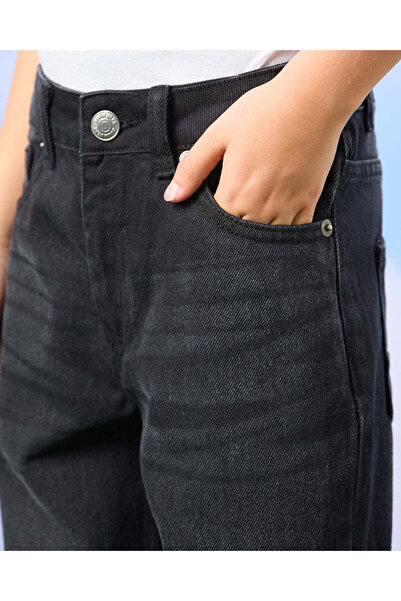 REDTAG Boys Black 5 Pocket Balloon Fit Jeans