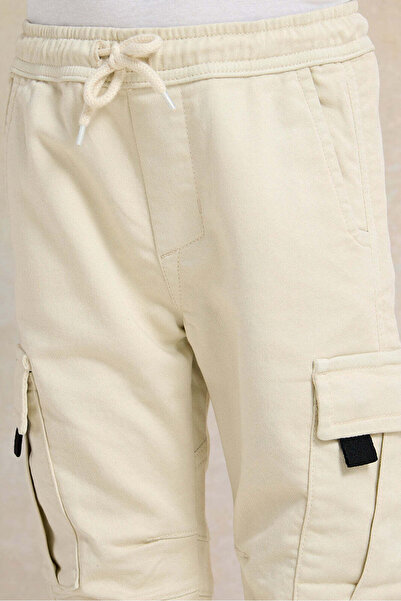 REDTAG Boys Beige Denim Jogger