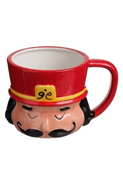 SHOPIENS Christmas Ceramic Mug with 3D Nutcracker Design 450 ml