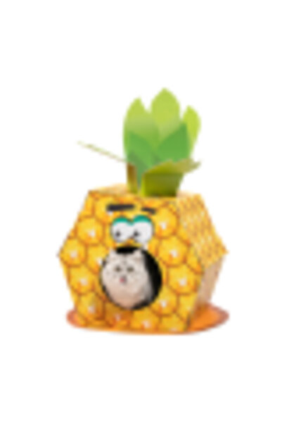 FOFO بيت قطط من الورق المقوى على شكل أناناس من فوفوس مع وسادة خدش