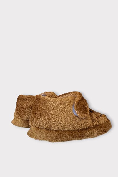 Liger Girl's Velcro Anti-Slip Sole Kindergarten Nursery Home Shoes Slippers Brown